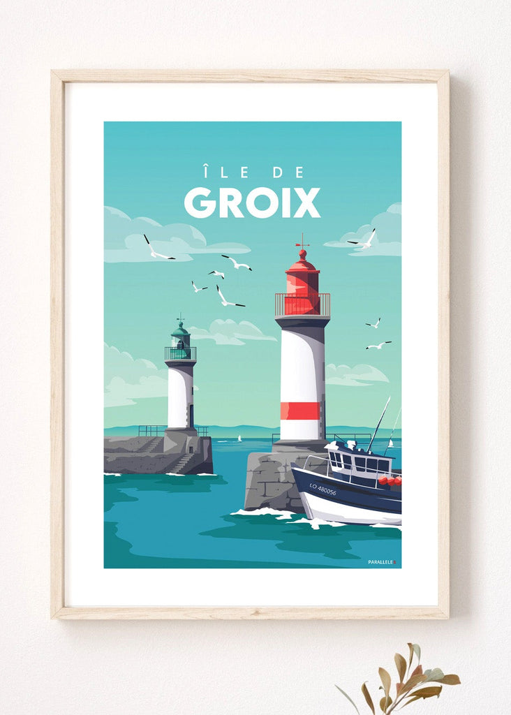 Affiche du port de l'île de Groix