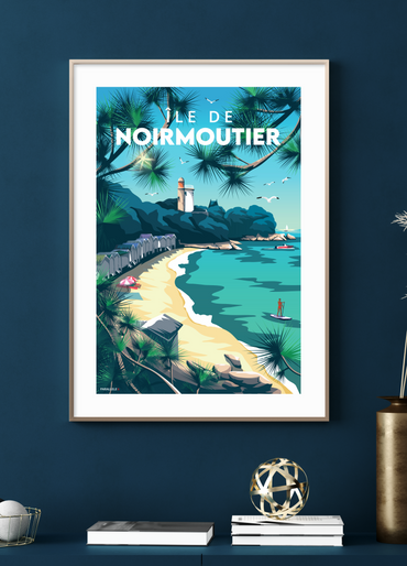 Affiche des cabines de plage de l'île de Noirmoutier