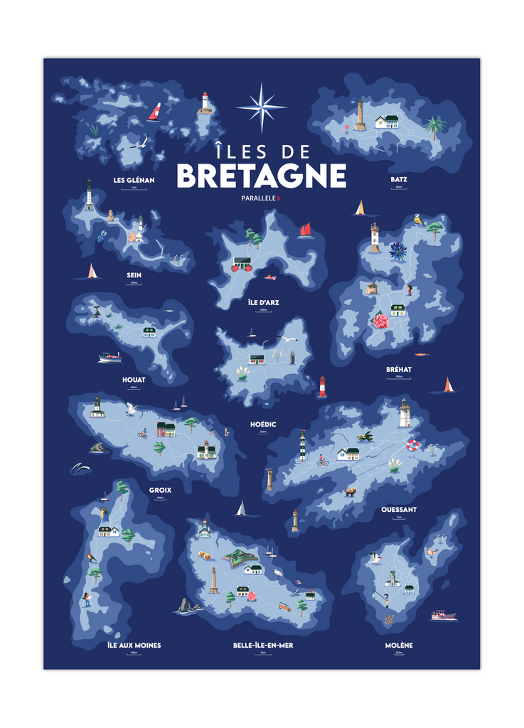 Affiche des îles de Bretagne