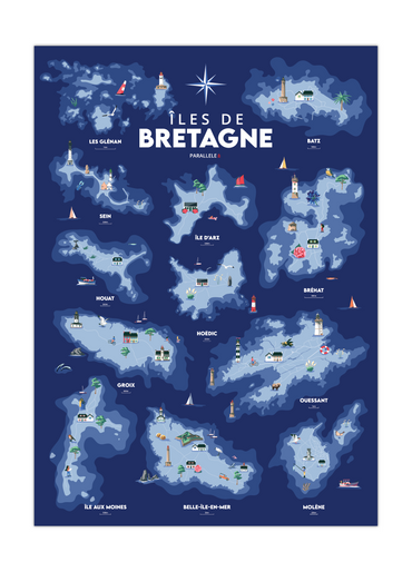Affiche des îles de Bretagne
