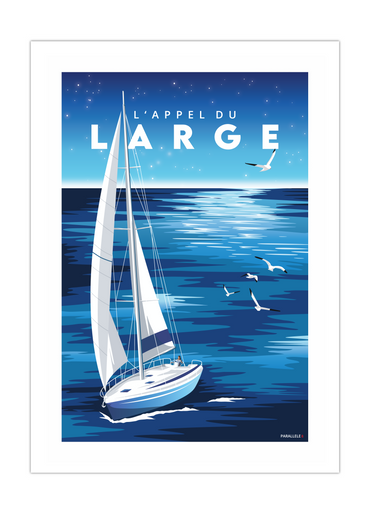 Affiche d'un voilier partant pour une course au large