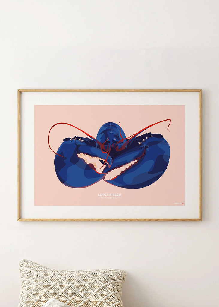 Affiche d'un homard bleu breton