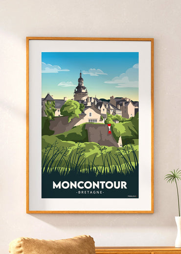 Affiche déco de la ville de Moncontour dans les Côtes-d'Armor