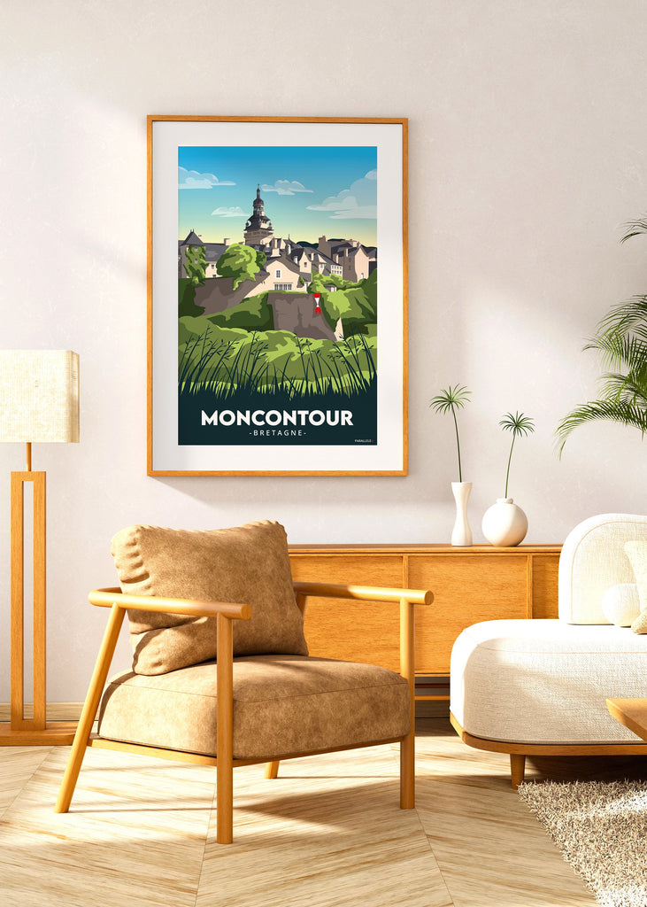 Affiche déco de la ville de Moncontour dans les Côtes-d'Armor