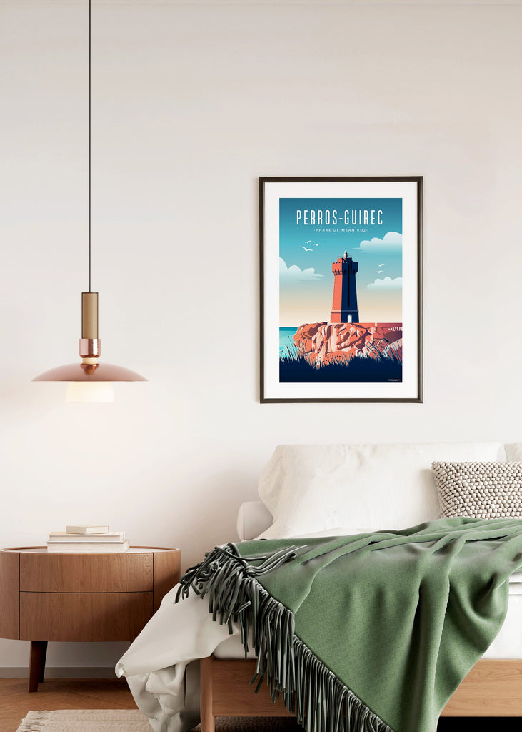 Affiche du Phare de Perros-Guirec sur la Côte de Granit rose