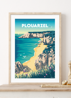 Affiche de la Plage des Charrettes à Plouarzel