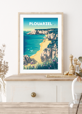 Affiche de la Plage des Charrettes à Plouarzel