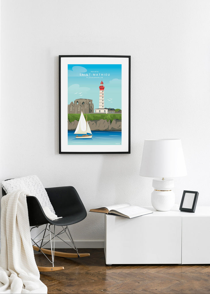 Affiche du Phare de la Pointe Saint-Mathieu à plougonvelin