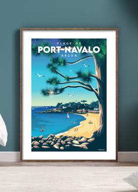 Affiche de la plage de Port-Navalo à Arzon dans le Morbihan