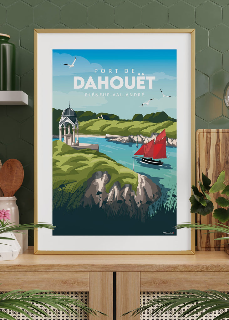 Affiche du port de Dahouët au Pléneuf Val André