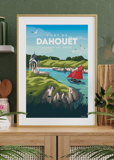 Affiche du port de Dahouët au Pléneuf Val André