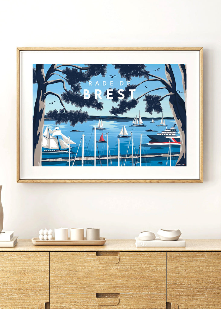 Affiche de la rade de Brest pendant les Fêtes Maritimes