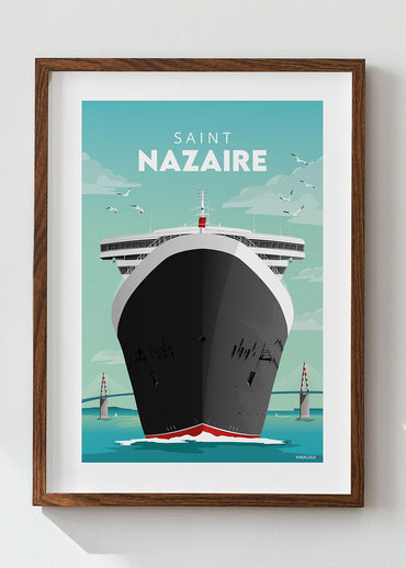 Affiche du Queen Mary 2 à Saint-Nazaire