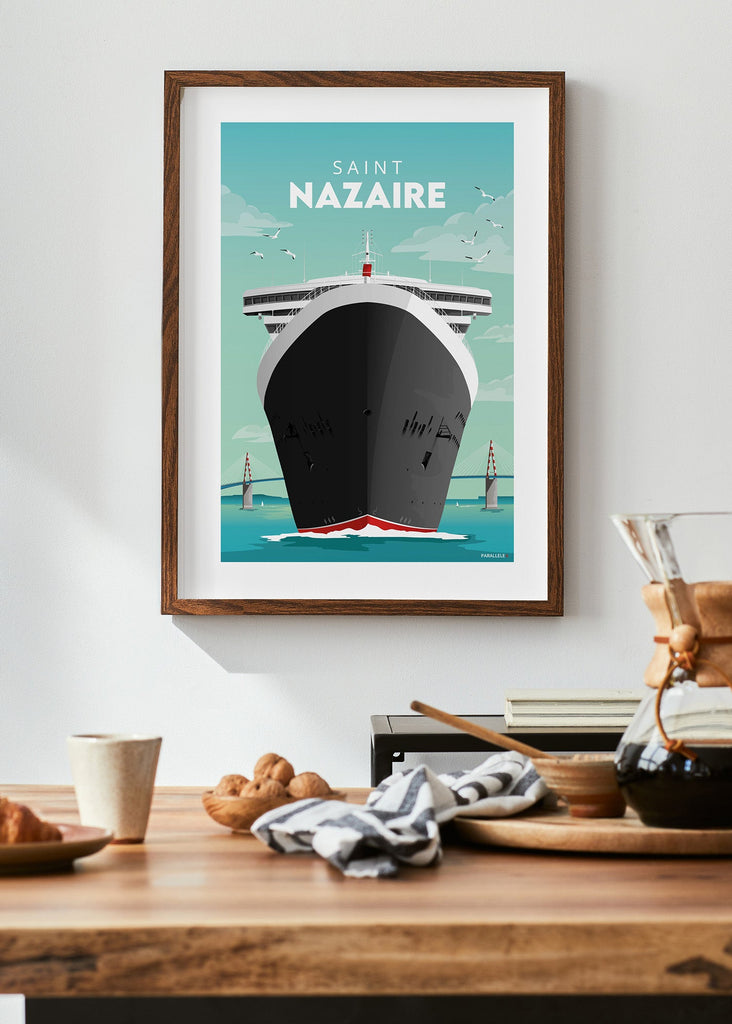 Affiche du Queen Mary 2 à Saint-Nazaire