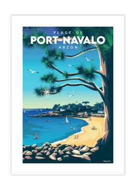 Affiche de la plage de Port-Navalo à Arzon dans le Morbihan