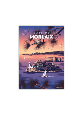 Carte postale de l'île Louët et du château du Taureau en Baie de Morlaix