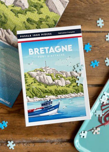 Puzzle 1000 pièces fabriqué en France et représentant un paysage breton