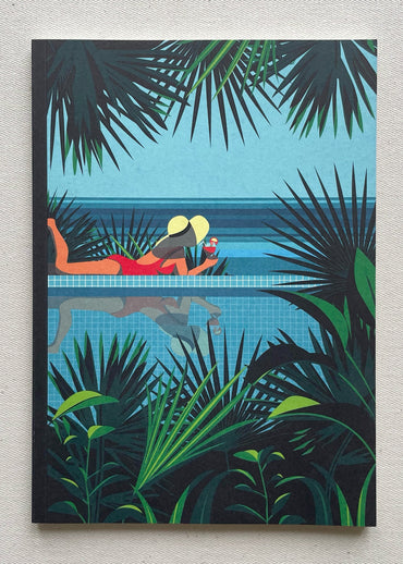 Illustration d'une femme au bord de l'eau imaginée et créée par la marque brestoise Parallèle 48