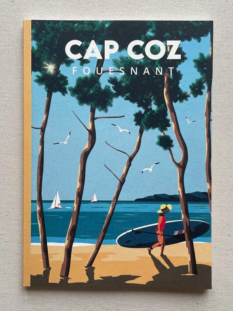 Illustration de Cap Coz - Fouesnant sur un carnet A5 créé et imprimé en Bretagne (made in France)