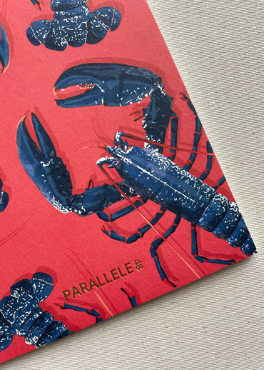Carnet A5 avec des homards bleus de la marque brestoise Parallèle 48