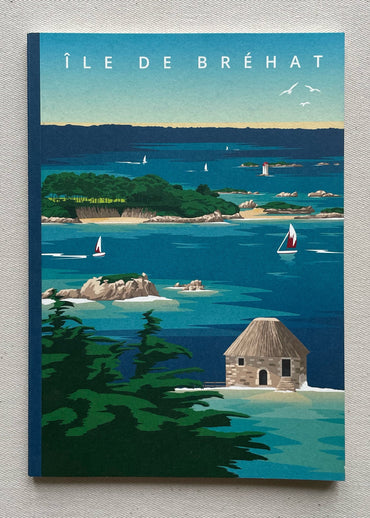 Notebook au format A5 made in France représentant l'île de Bréhat dans les Côtes d'Armor