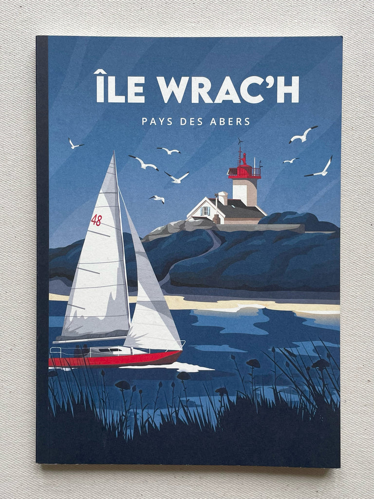 Illustration de l'île de Wrac'h dans le pays des Abers : création et impression locales (Bretagne)