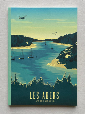Illustration du pays des Abers (l'aber Wrac'h) sur un carnet A5 (64 pages) imprimé en France
