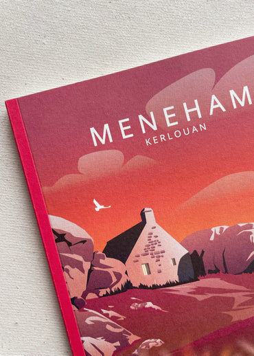 Carnet A5 avec une illustration française de Meneham - Kerlouan dans le Finistère