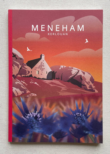 Illustration de Meneham - Kerlouan sur un carnet de notes A5 fabriqué dans le Finistère