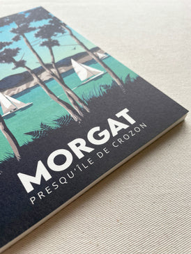 Carnet A5 avec une illustration de Morgat sur la presqu'île de Crozon (made in France)