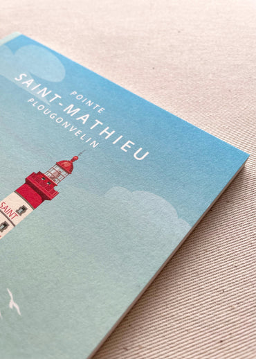 Carnet A5 avec une illustration de la pointe Saint-Mathieu dans le Finistère