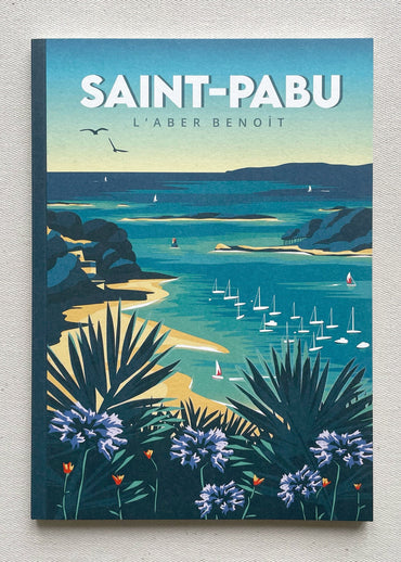 Illustration de l'aber Benoît (Finistère) imprimée sur un carnet A5 de la marque Parallèle 48