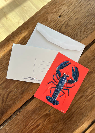 Carte postale d'un homard bleu de Bretagne