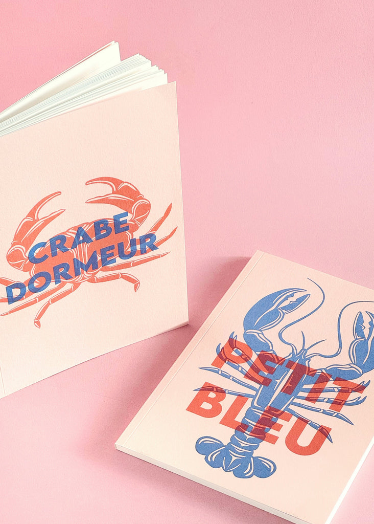 Carnets de notes A5 avec un crabe dormeur made in France