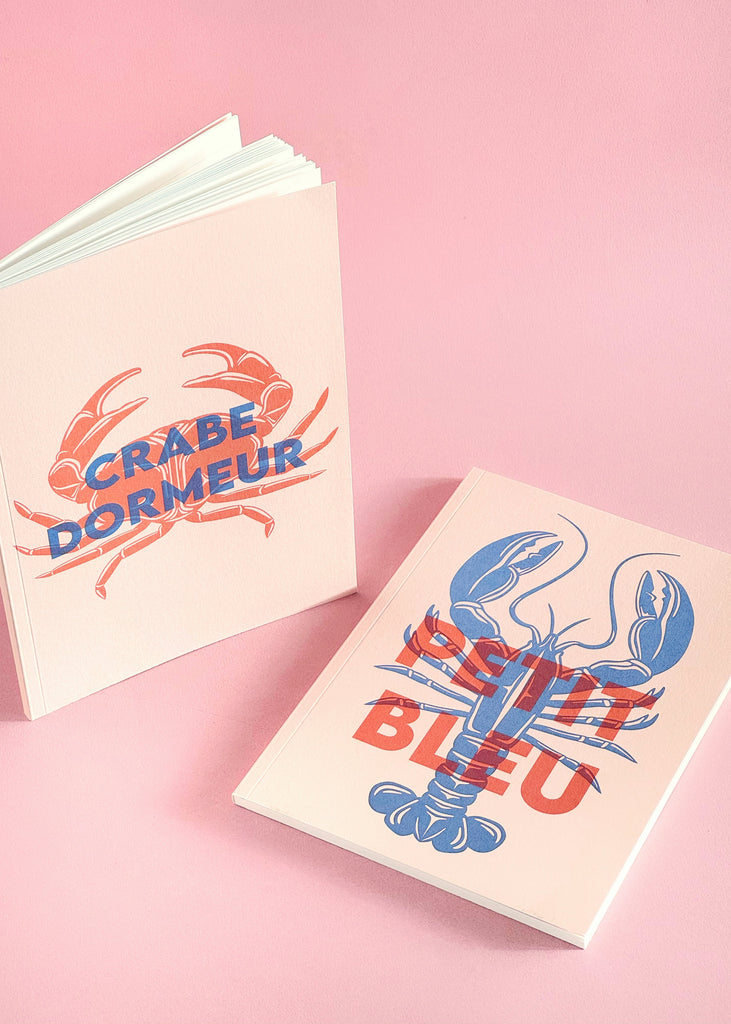 Carnets de notes A5 avec un crabe dormeur made in France