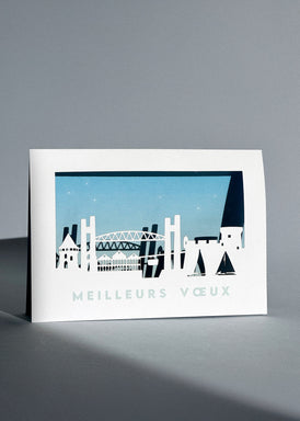 Carte de Noël du port de Brest imprimée sur du beau papier