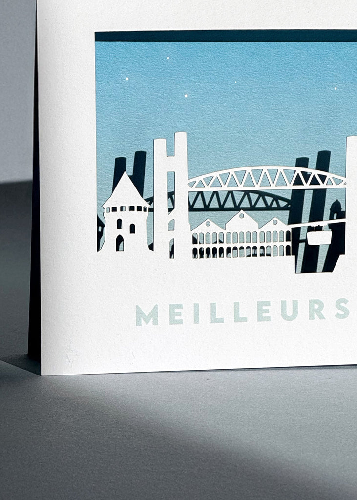 Carte de Noël du port de Brest imprimée sur du beau papier