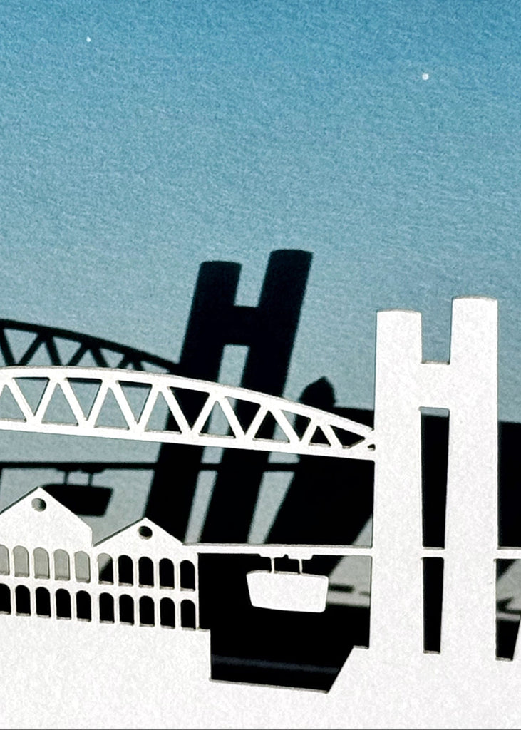 Carte de Noël du port de Brest imprimée sur du beau papier