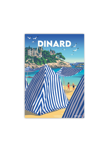 Carte postale des cabines de plage de Dinard