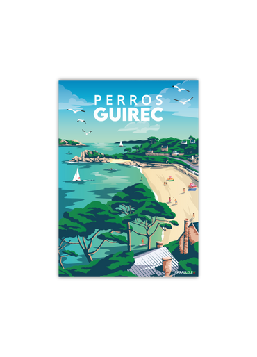 Carte postale de la Plage de Trestrignel à Perros-Guirec