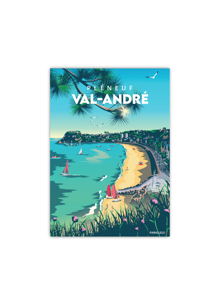 Carte postale de la grande plage du Pléneuf-Val-André