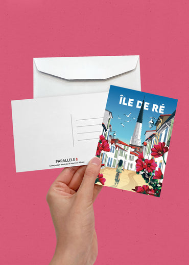 Carte postale des ruelles d'Ars-en-Ré à l'Île de Ré