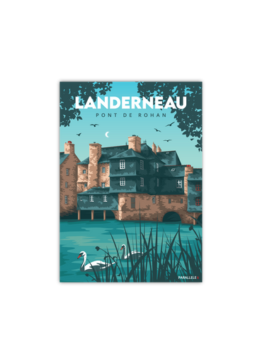 Carte postale du pont habité de Landerneau