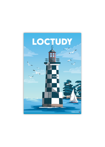 Carte postale du Phare de la Perdrix à Loctudy en Bretagne