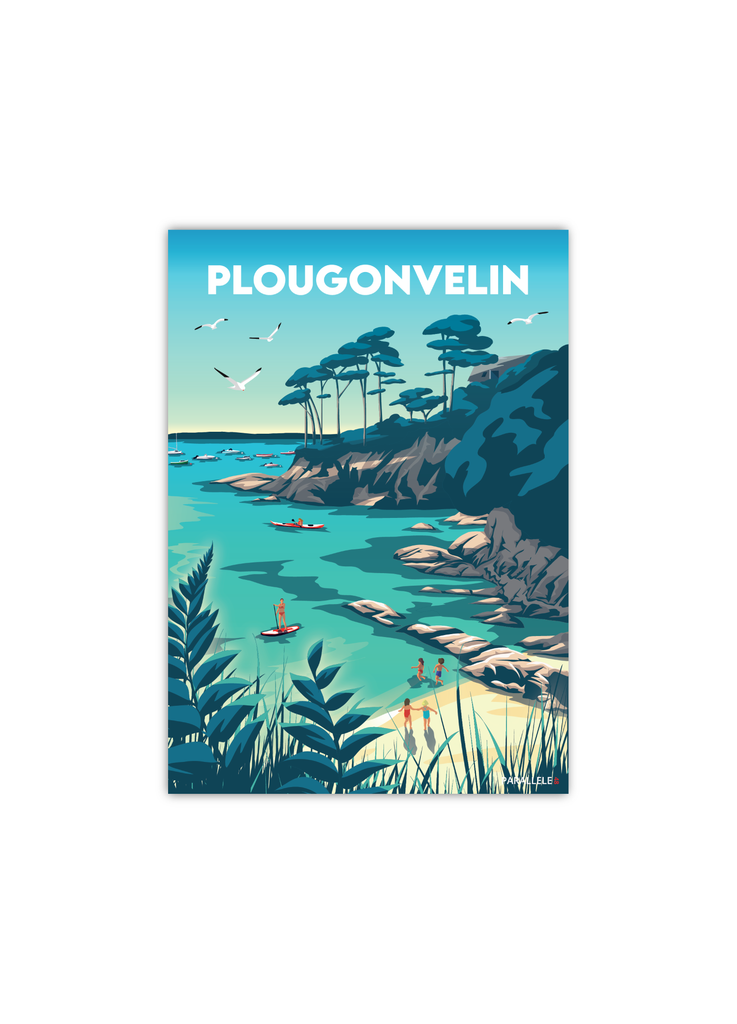 Carte postale de la plage des trois curés à Plougonvelin