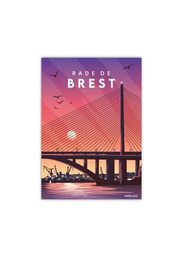 Carte postale des ponts de Plougastel dans la Rade de Brest