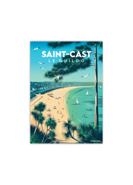 Carte postale de la grande plage de Saint-Cast-le-Guildo