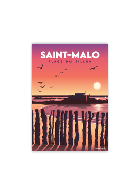 Carte postale de la plage du sillon de Saint-Malo