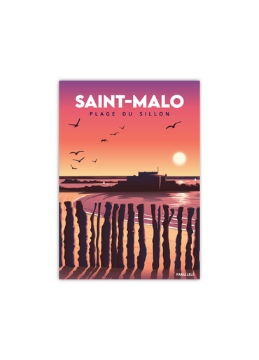 Carte postale de la plage du sillon de Saint-Malo