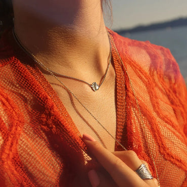 Collier coquille Saint Jacques argentée - Sainte Jakez